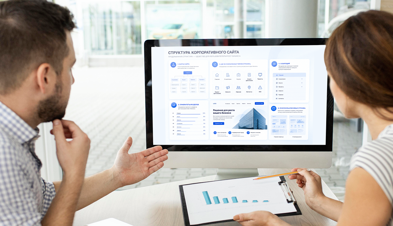 Visual example for Corporate website architecture