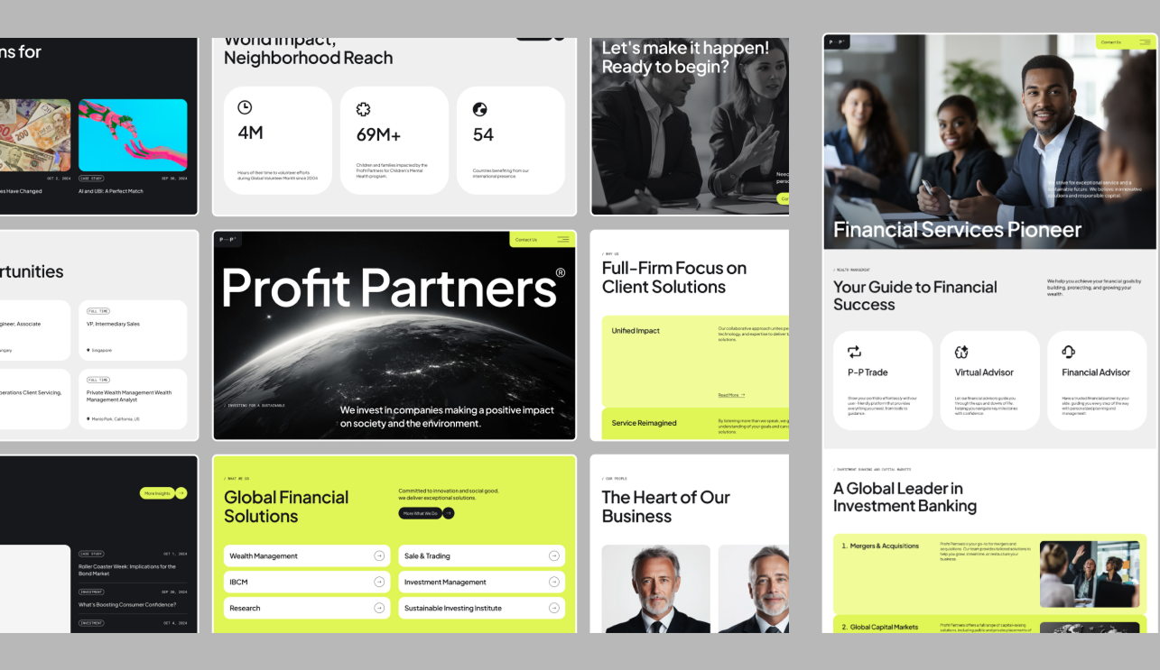 Visual example for Corporate website design